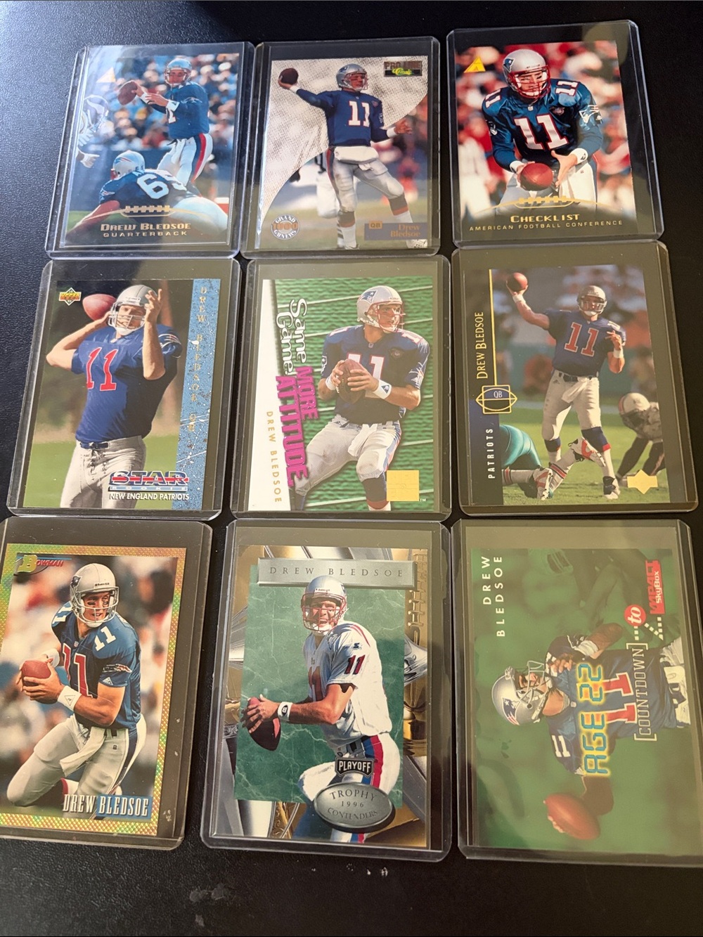 Drew Bledsoe Football Card Lot - of 9